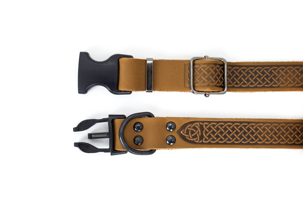 Celtic Sport Quick-Release Leather Dog Collar