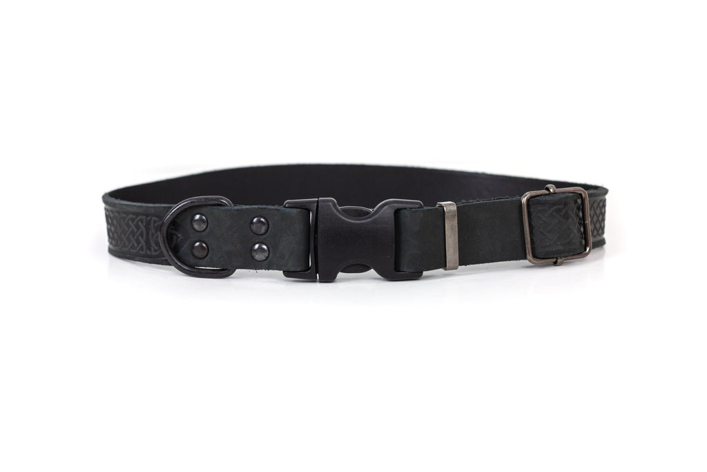 Celtic Sport Quick-Release Leather Dog Collar